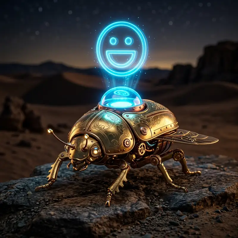 Sparky the mechanical scarab mascot